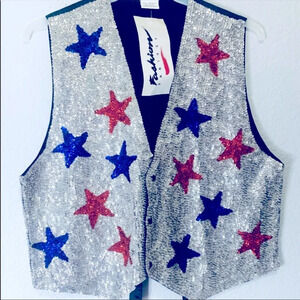 Women's Vintage fashion fantasy Sequin Vest - Fourth of July